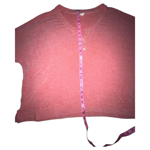 POL Red Henley Long Sleeve Wool Blend Shirt SZ M​​ - Picture 3 of 6